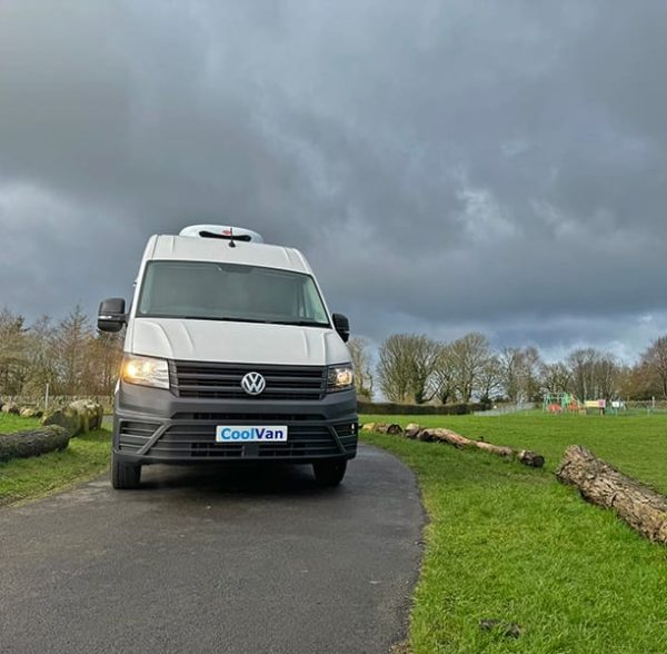 Front View Of VW Crafter fridge van from CoolVan