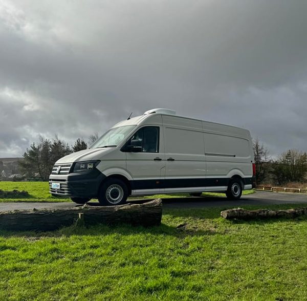 nearside view of a VW Crafter LWB fridge van